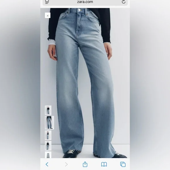 Zara TRF High Rise Wide Leg jeans 8 - Picture 1 of 9